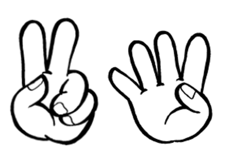 Dua jari atau empat jari, ya? (dari http://onectro.wordpress.com/)